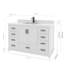 Ensemble de meuble-lavabo 48 po avec comptoir en quartz Ayna Decors Maya | Lavabo en céramique | 2 portes à fermeture douce | 7 tiroirs pleine extension à fermeture en douceur-101808842-101808844