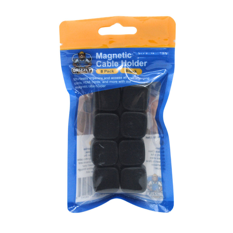 Magnetic Cable Holder 8/bag, Black