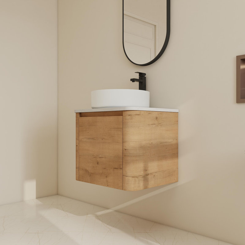 Ensemble de meuble-lavabo simple 24 po avec lavabo en céramique, Blanc lustré