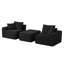 Canapés modulaires multifonctionnels en mousse noire, style moderne et confortable, parfaits pour les petits espaces