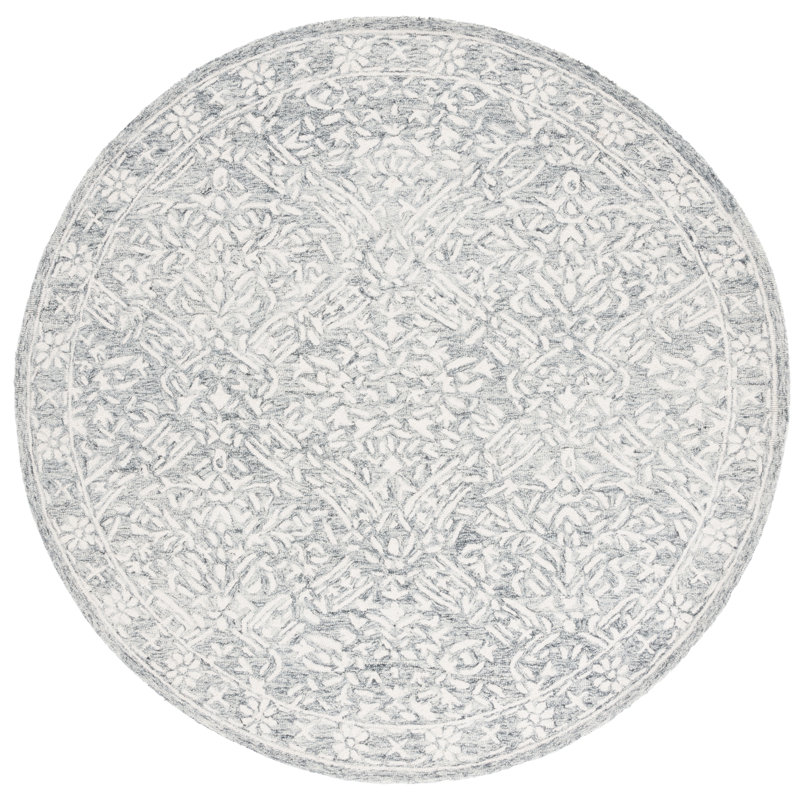 Olivier Lauren Ralph Lauren Hand Tufted Wool & Cotton Damask Rug, Round 7'