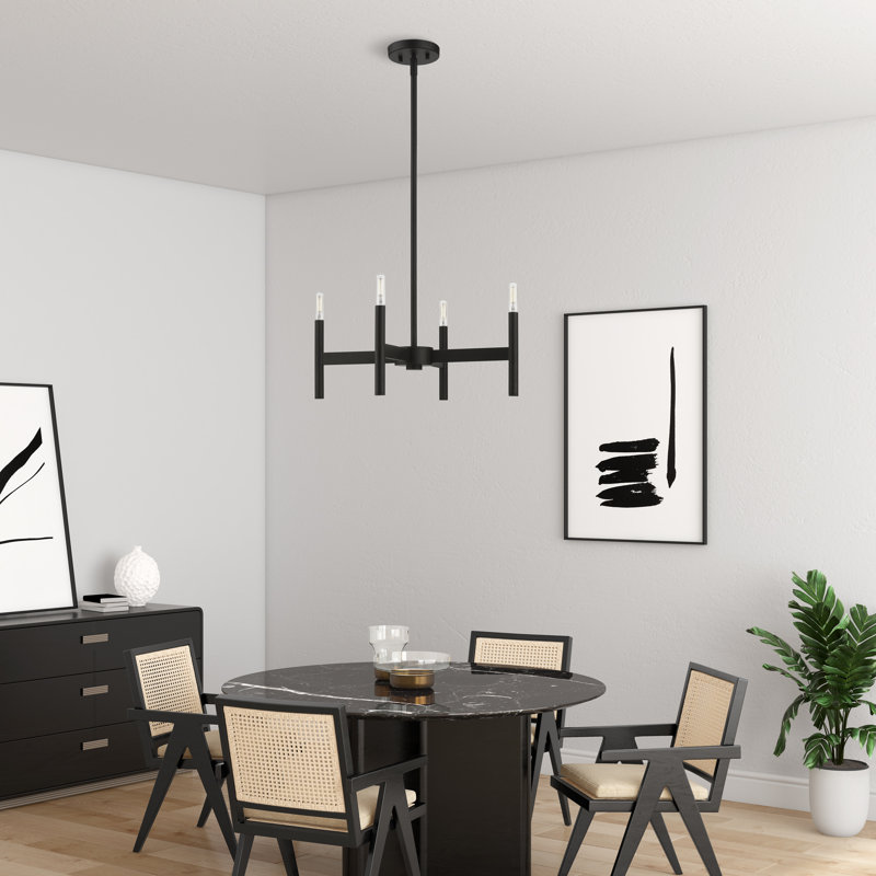 Bucoli 4 - Light Dimmable Geometric Chandelier, Black