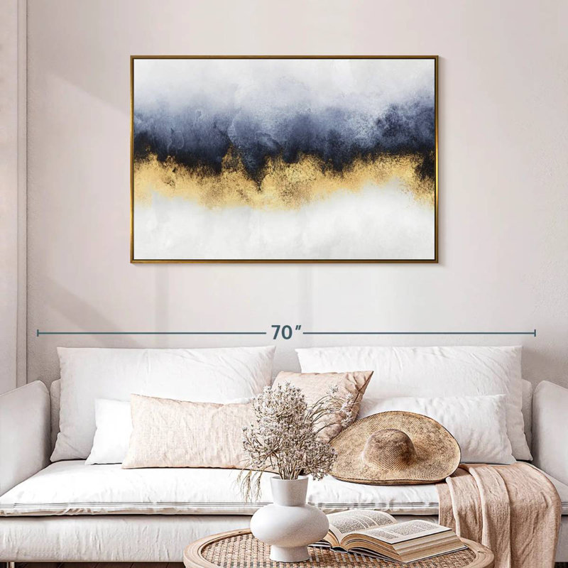 Ciel I, Cadre flottant doré, 43 po x 29 po