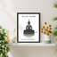 "Affiche d'une silhouette de Bouddha noir et blanc inspirante" sur papier-98298964-98298965
