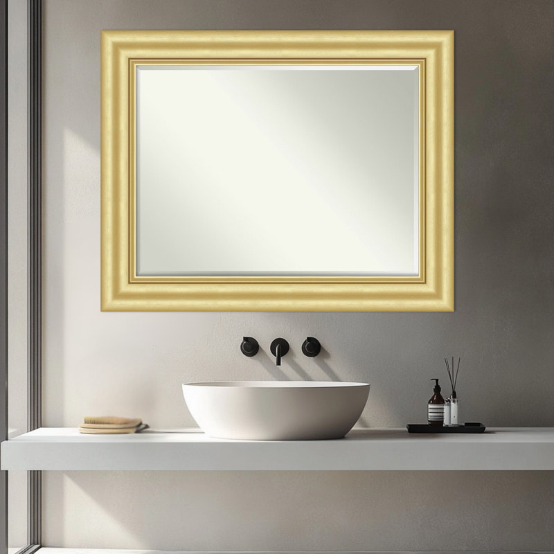 Miroir mural pour salle de bain Sophia, Doré