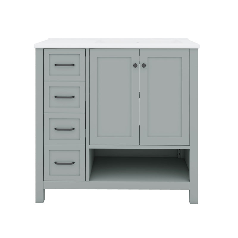 Meuble-lavabo 36 po avec 2 tiroirs, Gris