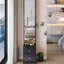Armoire à miroir 11,8 po x 15,7 po x 63 po pour le corps entier, rangement multi-couches de grande capacité, design américain, noir, idéal pour les armoires décoratives