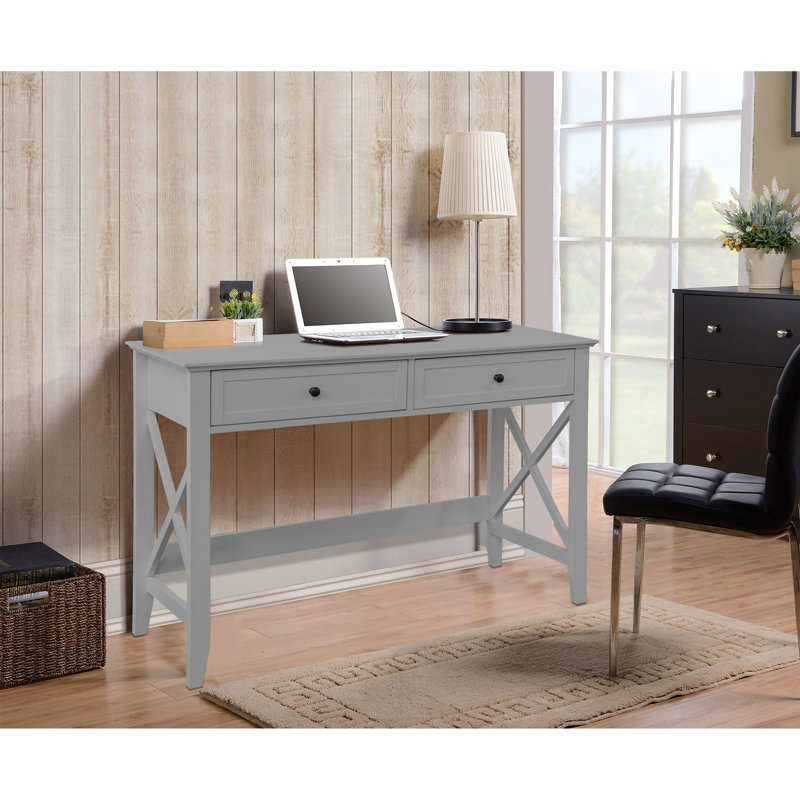Bureau 45,7 po avec tiroirs Jawanna, Gris
