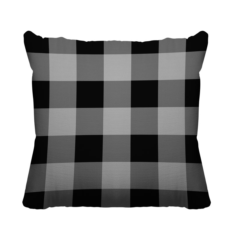 Coussin décoratif intérieur / extérieur Autumn, 17 po x 17 po, Noir, Carré