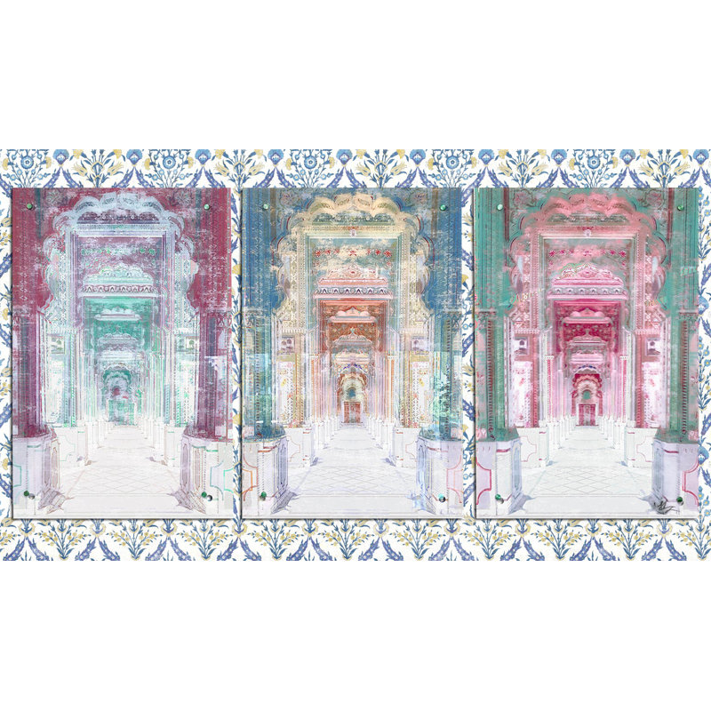 Palatial Jaipur by Nicolette Mayer - 3 Piece Unframed Print Set on Acrylic