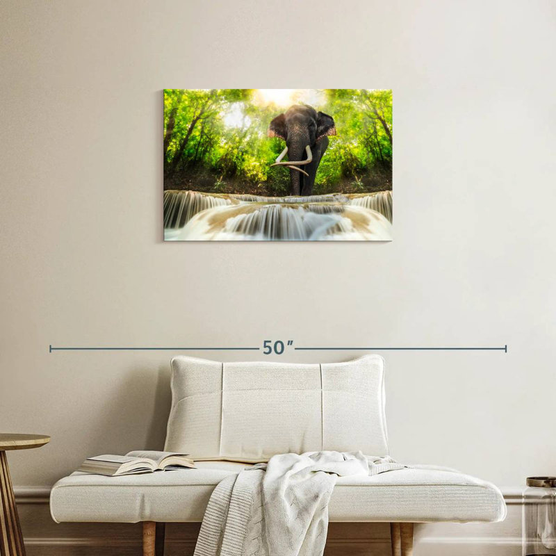 Brampt Waterfall Elephant, 20" H x 30" W