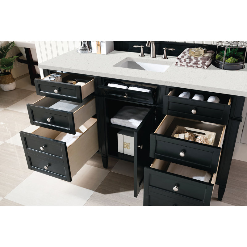 Brittany 60'' W Single Vanity, Lime Delight, Black Onyx, 8" Widespread