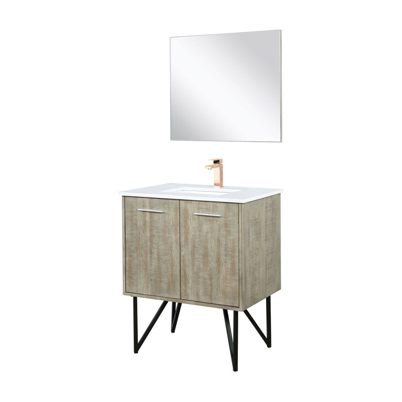 Meuble-lavabo de salle de bain 30 po X P 20 po P, comptoir en marbre de culture, ensemble de robinet et robinet de 28 po Miroir