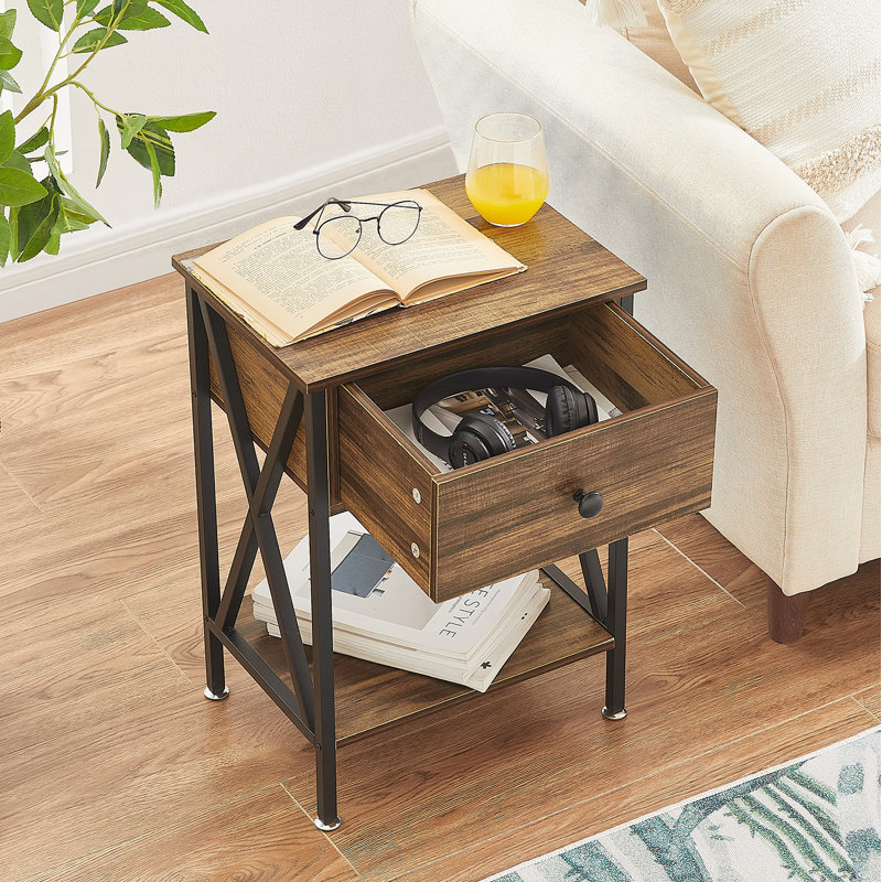 Ensemble de chambre avec lit plateforme 3 pièces Alsa, Brun, Double