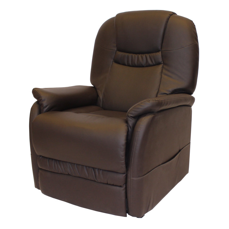 Dream Power Lift Single Motor Assist Recliner, Brown Faux Leather