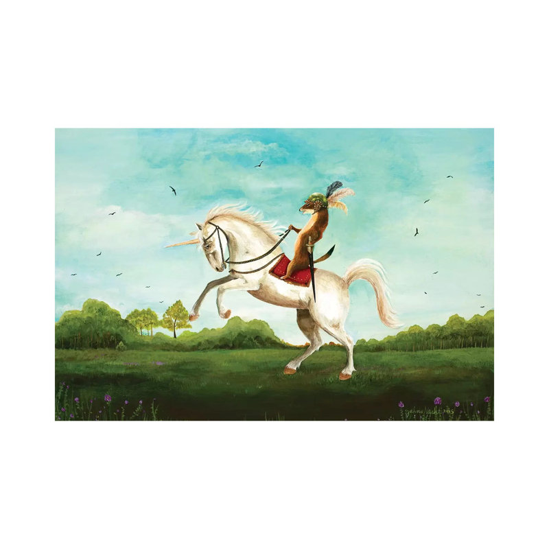 Sir Weasel'S Advance by Jahna Vashti - Wrapped Canvas Painting, 20.32cm H x 30.48cm W x 1.91cm D