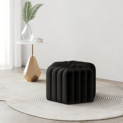 18.5" Wide Velvet Pouf Ottoman Hexagonal Ottoman