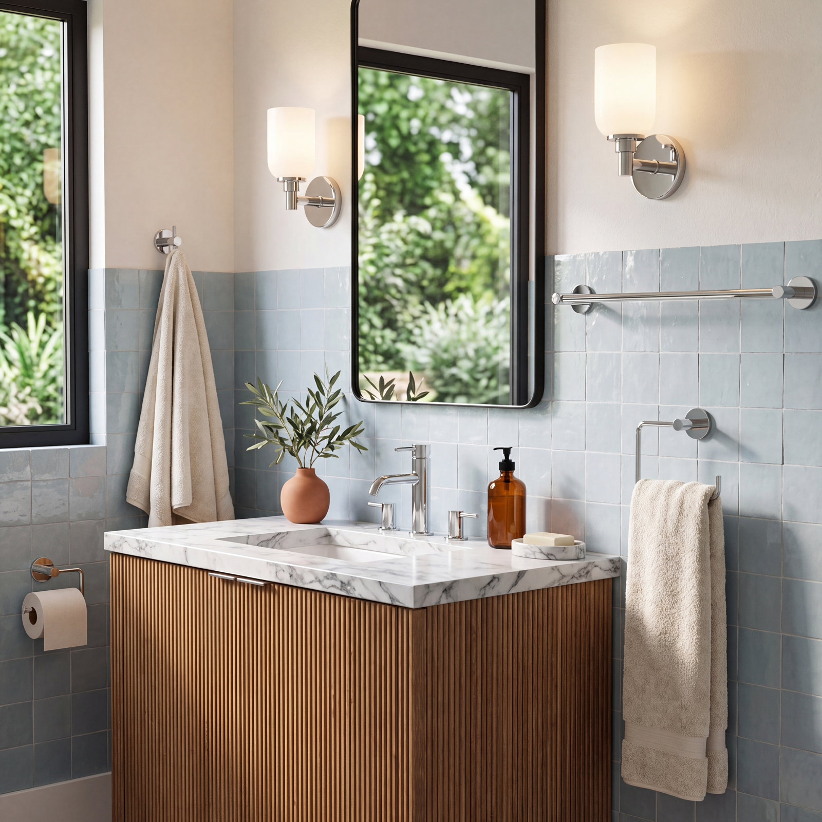 Cass 4-Piece Bathroom Hardware Set, Chrome