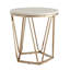 Table de bout ronde en bois manufacturé 23 po champagne et fer