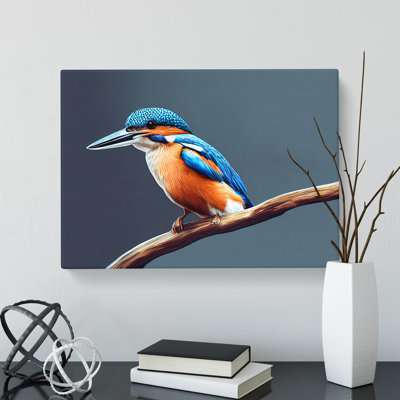 Gorgeous Kingfisher Bird - Wrapped Canvas