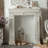 Beige Solid Wood Freestanding Fireplace