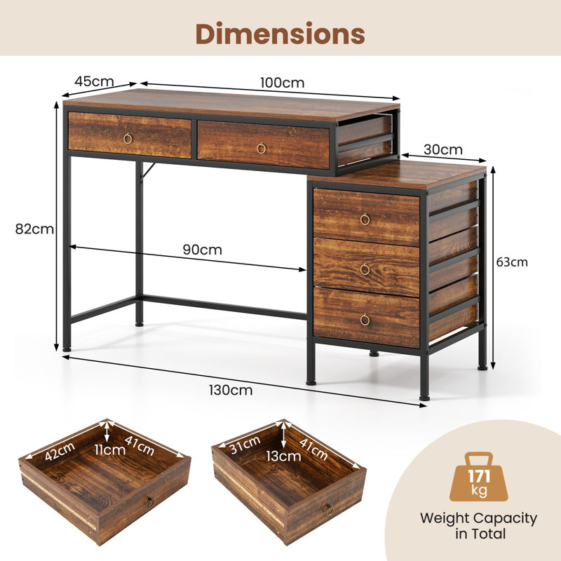 Metal Base Computer Desk