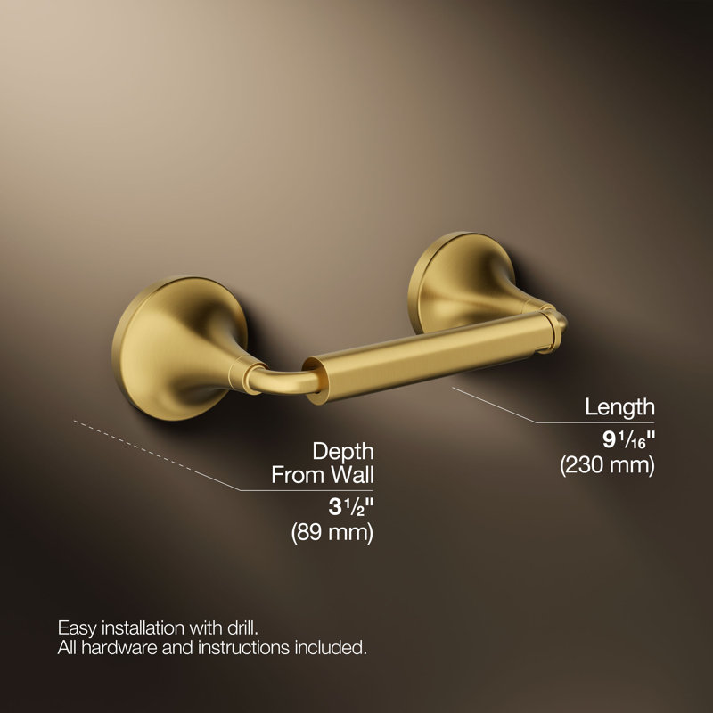 Tone Pivoting Toilet Paper Holder, Gold