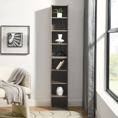 8-Tier Media Tower Rack, CD DVD Slim Storage Cabinet With Adjustable Shelves, Tall Narrow Bookcase Display Bookshelf For Home Office,Multi-Functional