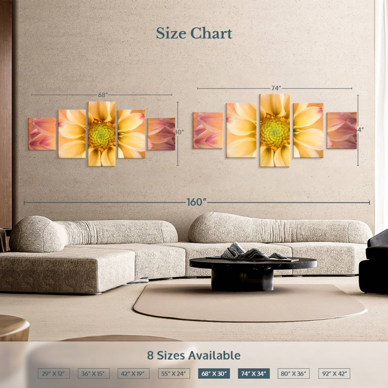Joli dahlia, H 15 po x l 36 po