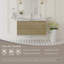 Meuble-lavabo suspendu de 107 cm avec lavabo, meuble de rangement mural moderne avec lavabo en surface solide et tiroirs à fermeture amortie, entièrement assemblé, chêne naturel