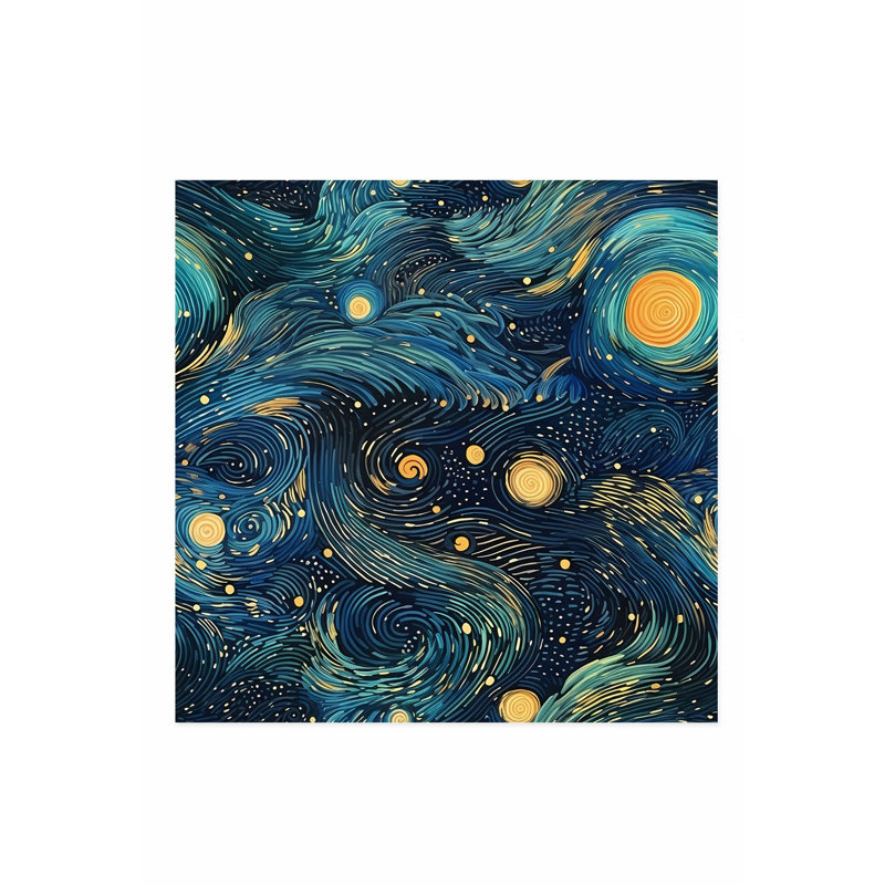 «Landscape and Nature Abstract Starry Night I», reproduction d'art moderne sans cadre, H 28 po x l 28 po
