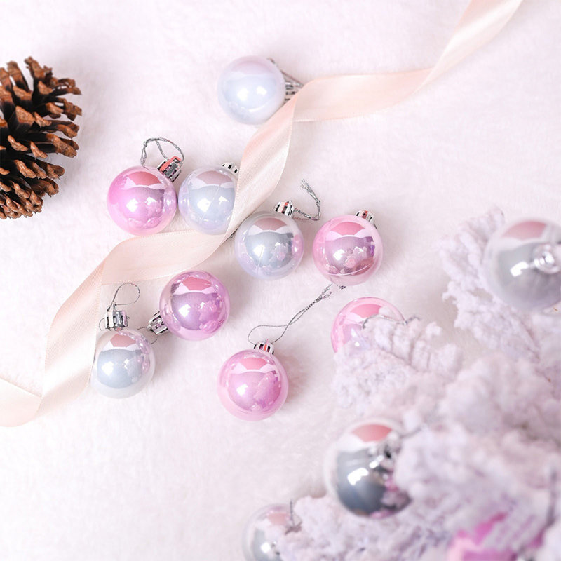 Boule de Noël en plastique 6 / 2,36 po, Rose