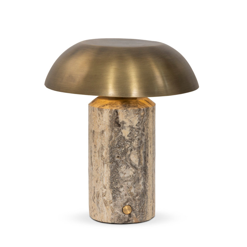 Zana Cordless Table Lamp, Aged Antique Brass Iron
