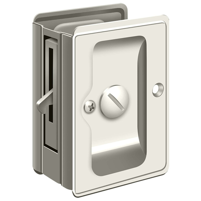 Serrure de poche Deltana SDLA325U14 HD, réglable, intimité 3-1 / 4 "x 2-1 / 4" en nickel poli