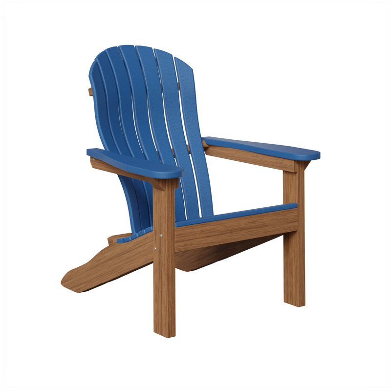 Berlin Gardens Contour Adirondack Chair, Pacific Blue with Antique Mahogany