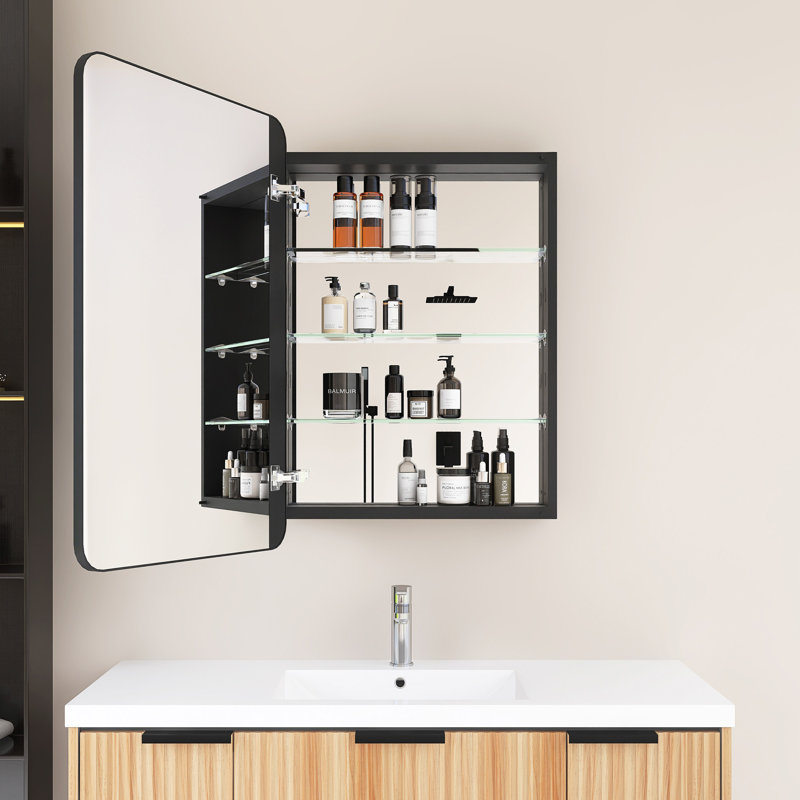 Pharmacie rectangulaire avec miroir, H 30 po x l 23 po x P 4,63 po