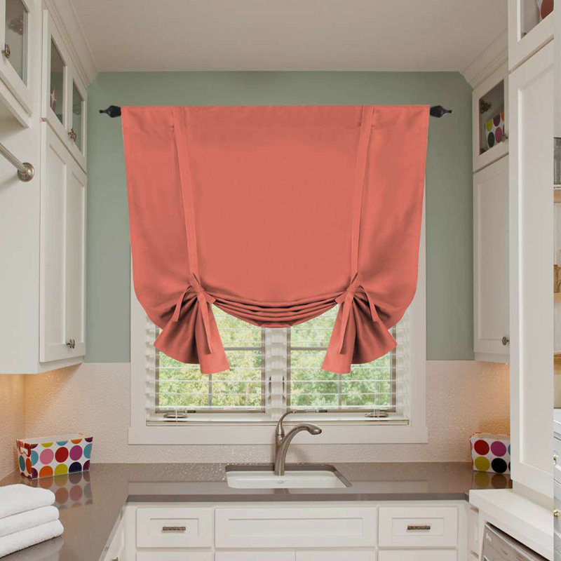 Rideaux isolants et isolants pour la cuisine, rideaux et passe-tringle 2 panneaux - l 42 po x L 63 po, Corail