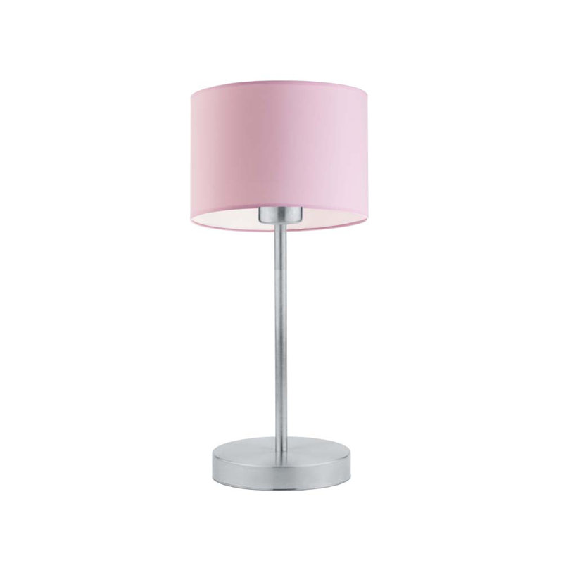 Arseny Metal Table Lamp, Silver, Light Pink
