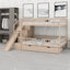Structure de lit superposé polyvalente avec glissade, escalier de rangement et 2 tiroirs-132950337