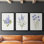 Lilas botanique délicat - Toile tendue avec châssis sur mesure - 3 pièces