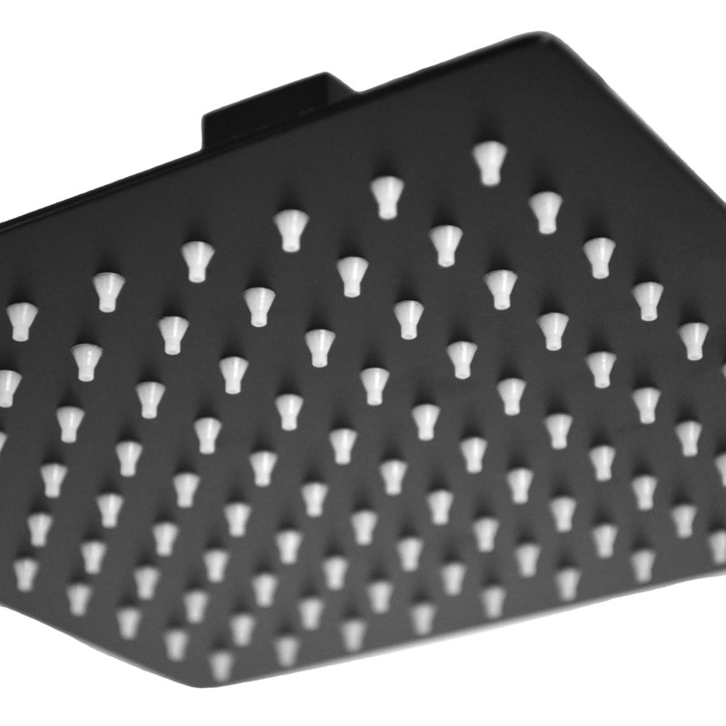 Système de douche complet au plafond avec valve brute, Noir mat