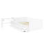 Lit plateforme double blanc avec coiffeuse et tablettes, 2 tiroirs de bureau pour le rangement des cosmétiques Blanc, lit, 6 tiroirs, table, différents motifs de décoration-1312612971