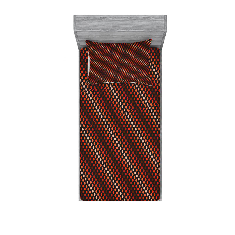 Ensemble de draps Funky Nostalgic In Contrast, Ensemble de draps pour lit simple TG avec drap-hou