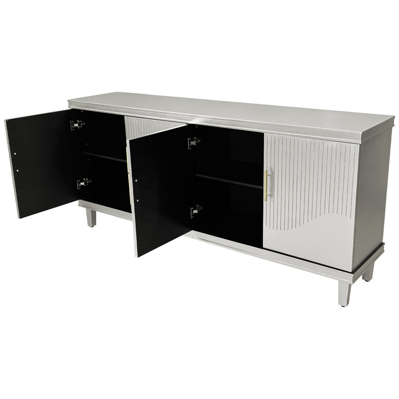 Grande armoire à champagne 70,96 po à 4 portes. Qualité et fabrication en bois massif. Vaste espace de rangement avec deux compartiments. Tablettes réglables intégrées. Capacité de bureau de 330 lb. Capacité de 66 armoires en stratifié