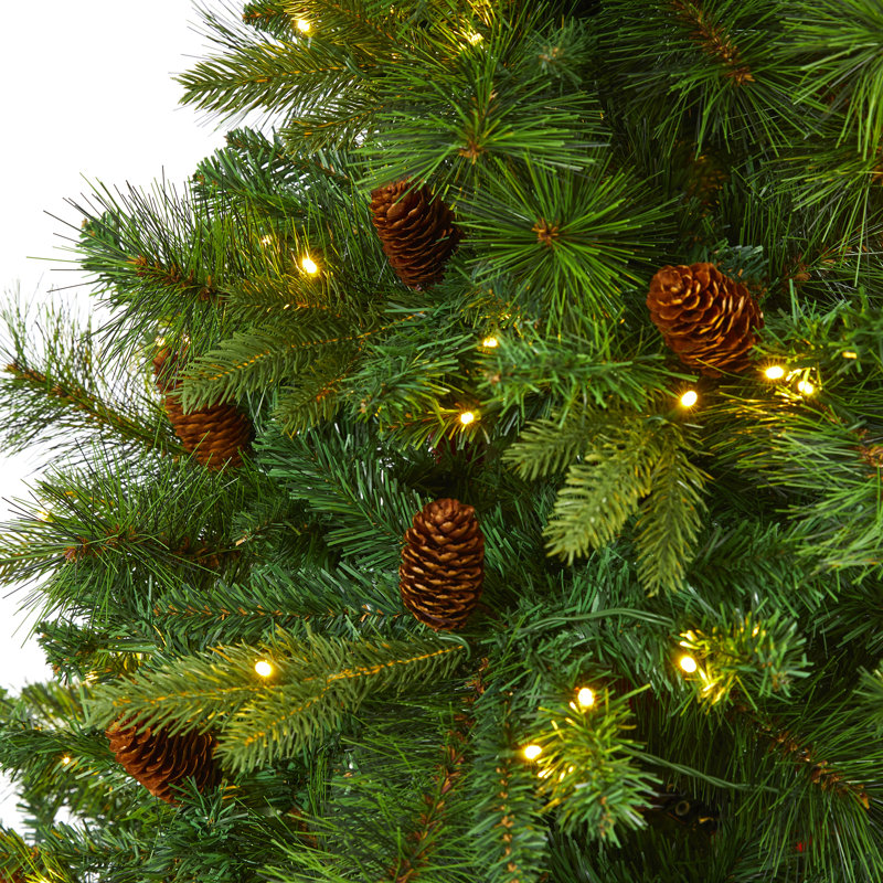 Lighted Artificial Pine Christmas Tree, 6' H
