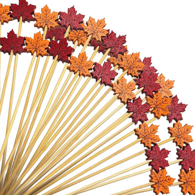100Pcs Maple Leaf Fall Cocktail Picks