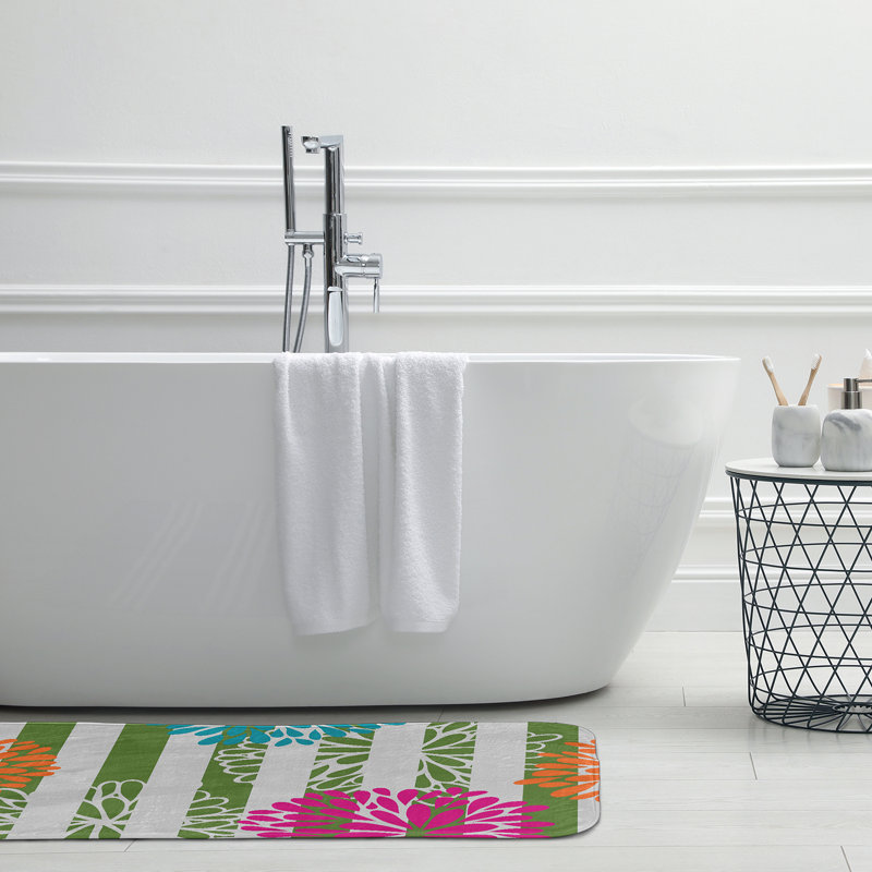 Tapis de bain Flora and Fauna, L 21 po x L 34 po, Rose