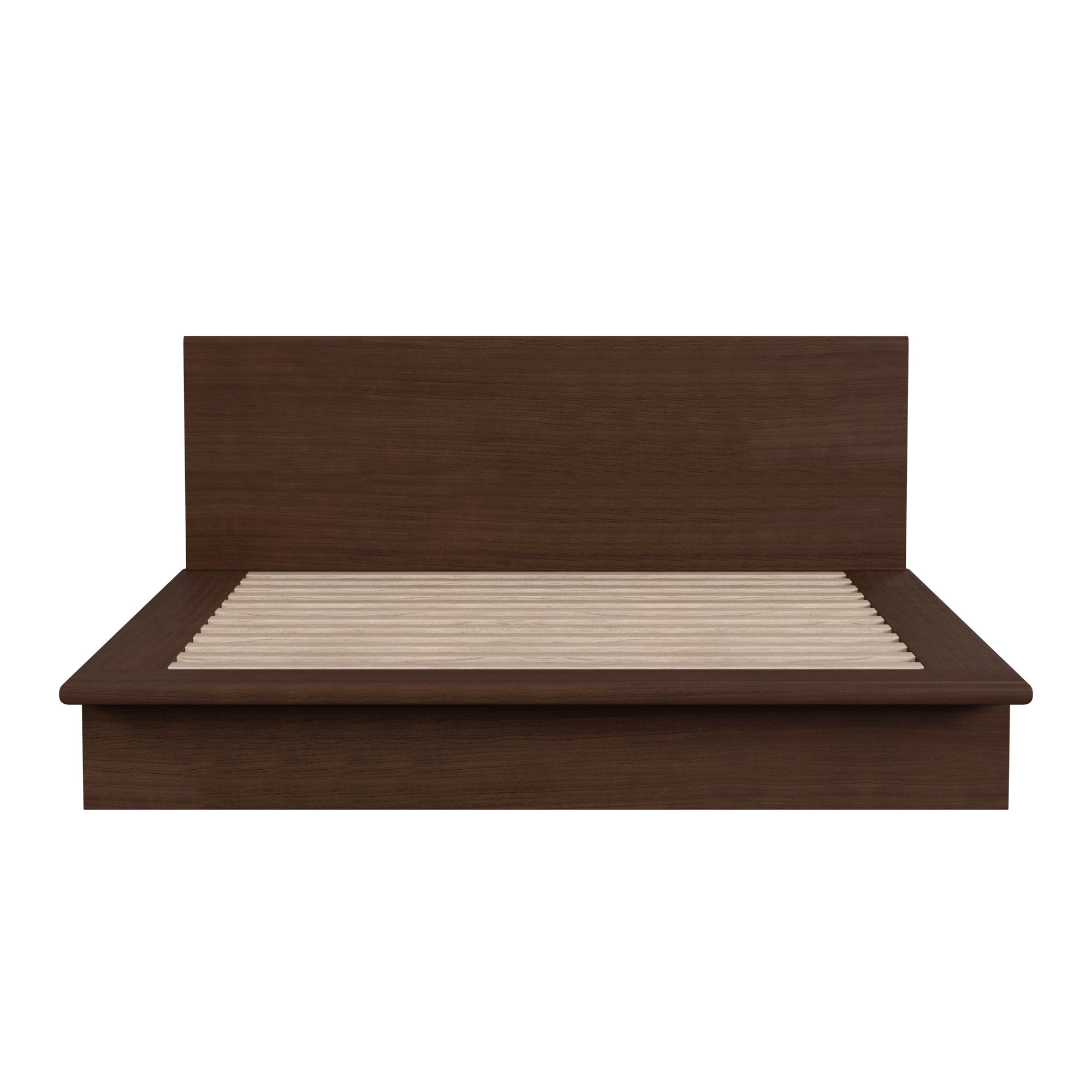 Soleil Wood Platform Bed, Brown, King
