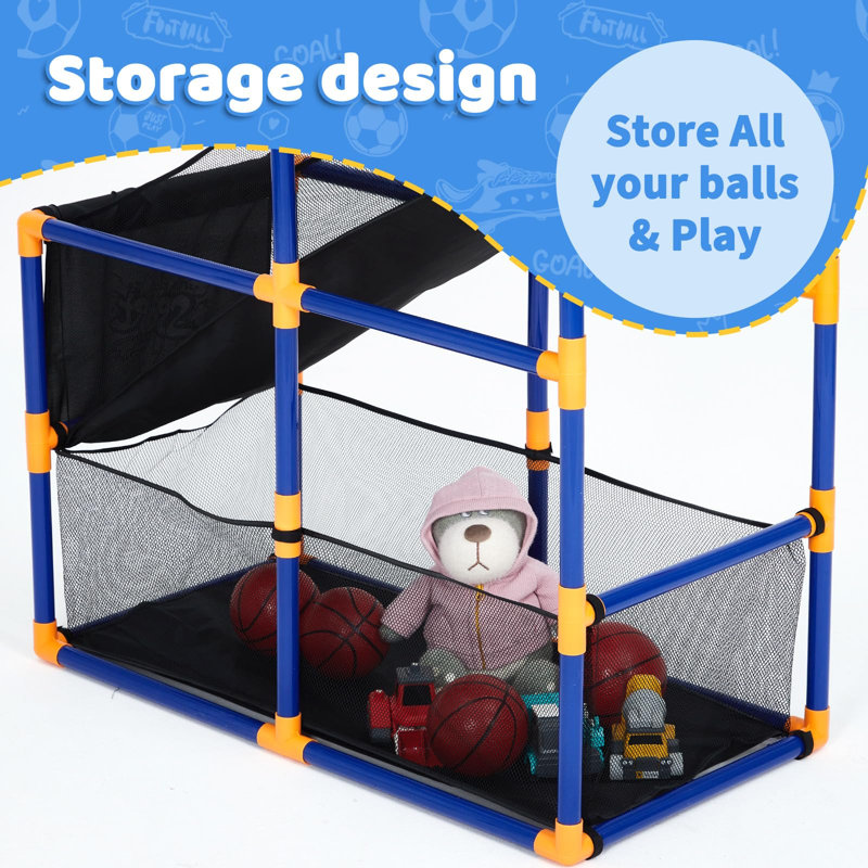 Ensemble de jeu d'arcade de basketball réglable pour enfants 2 en 1 avec rampe de retour de balle