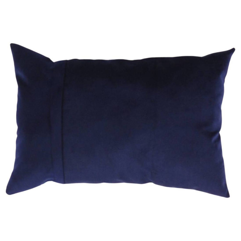Persian Velvet Pillow 16'' X 24'', Navy Blue/Orange/Yellow/Green, Rectangular, 16"H x 24"W